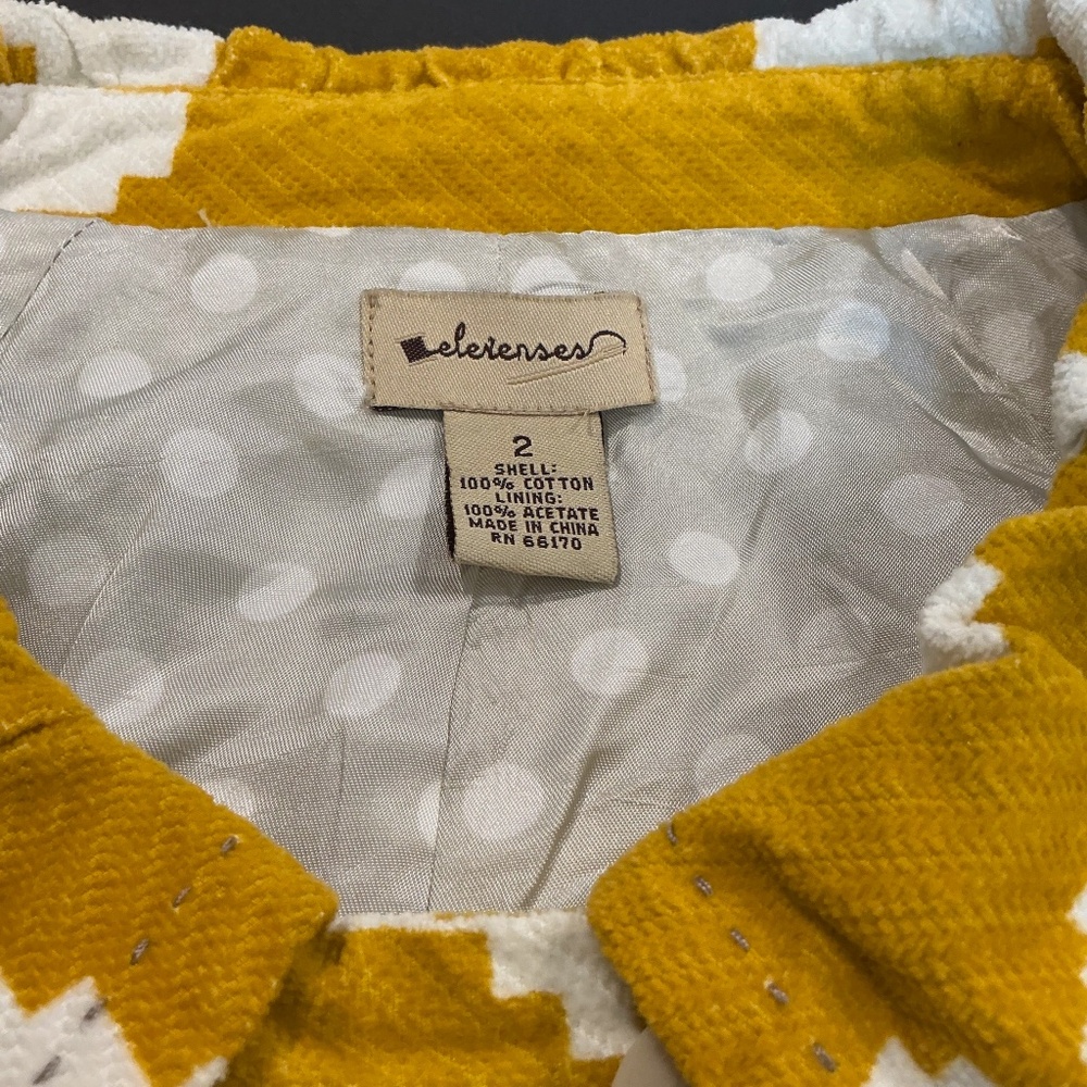 Elevenses Mustard Yellow Floral Pea Coat Size 2 - Picture 7 of 9